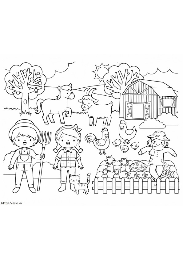 Beautiful Farm coloring page