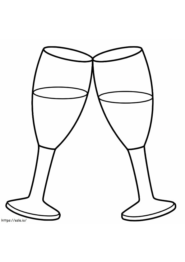 Two Glasses Of Champagne coloring page