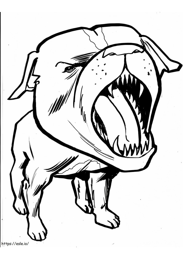 Scary Pitbull coloring page