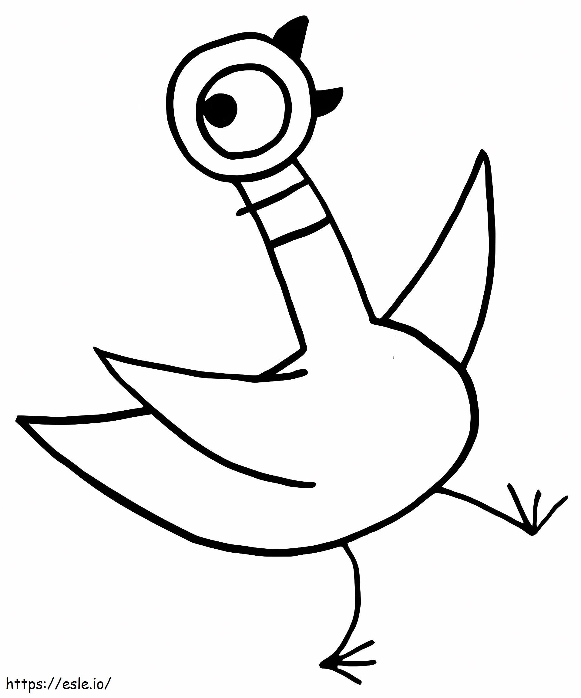 Cartoon Pigeon coloring page
