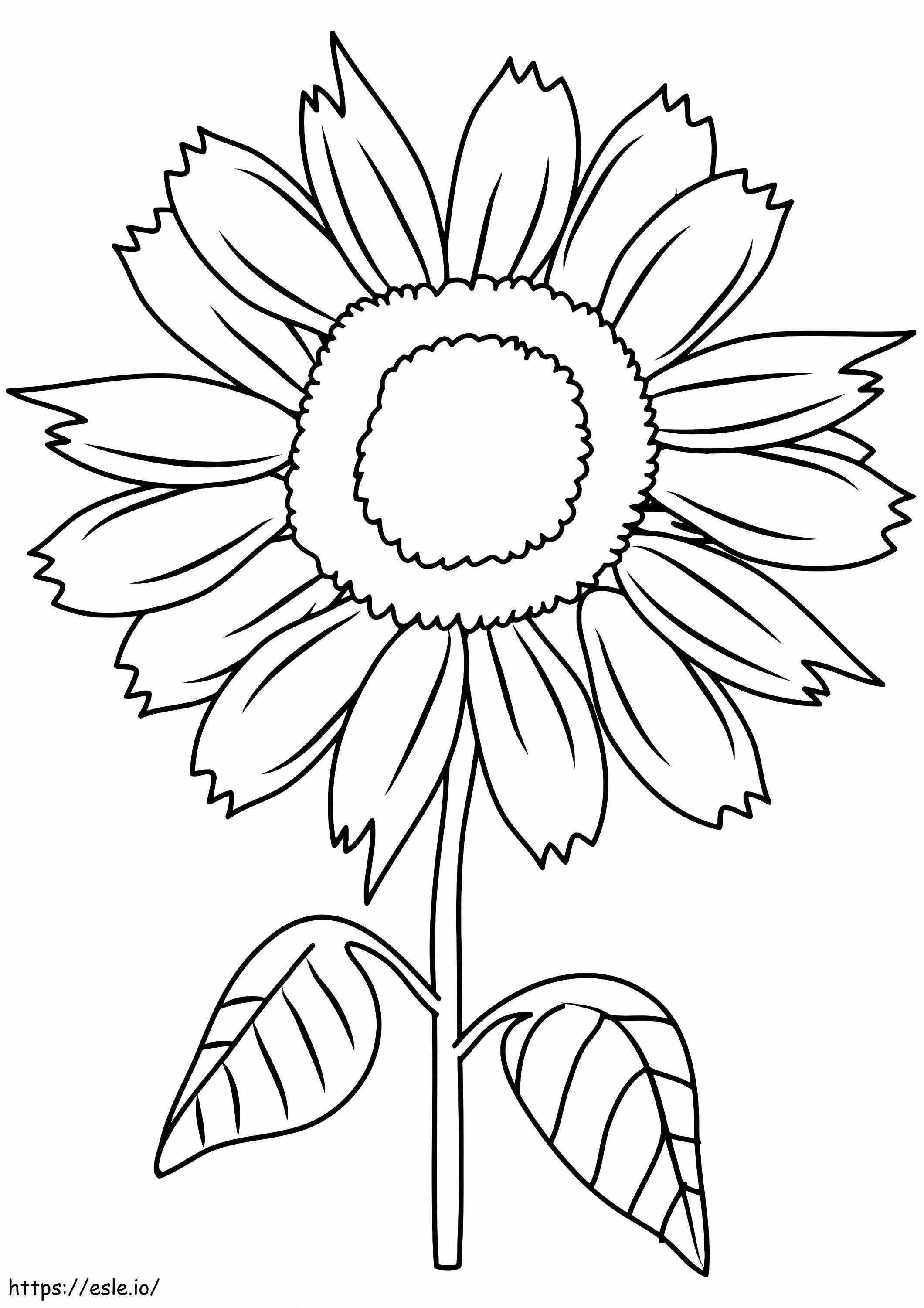 Sunny Smile Sunflower A4 coloring page