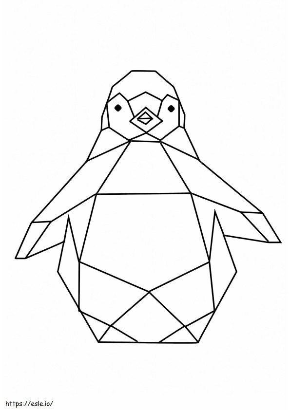 Pinguino di origami da colorare