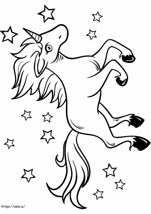  Unicornio Y Estrellas A4 para colorear