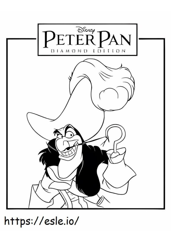 Capitan Uncino di Peter Pan da colorare