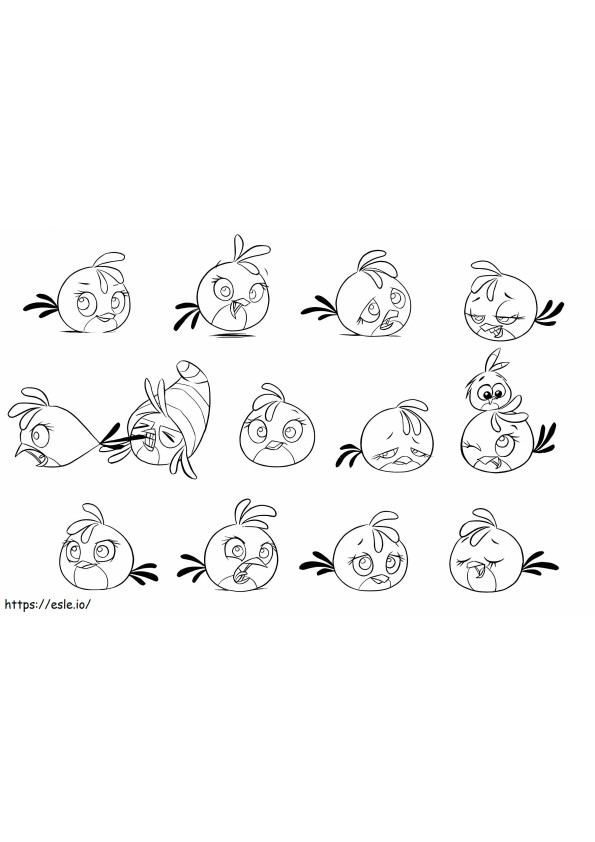 Alle Arten von Angry Birds Stella ausmalbilder