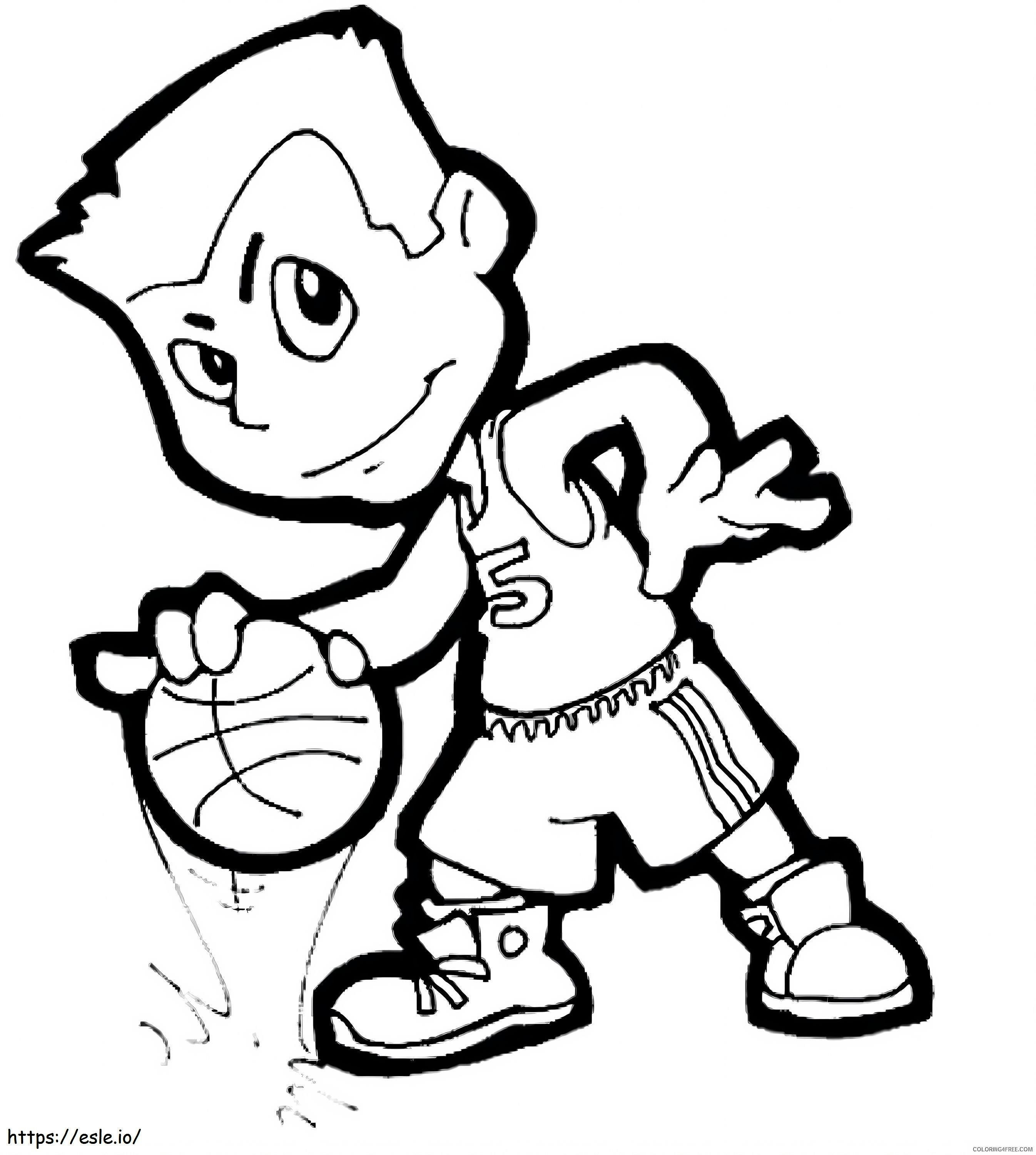 Coloriage dessin animé de basket-ball à imprimer dessin