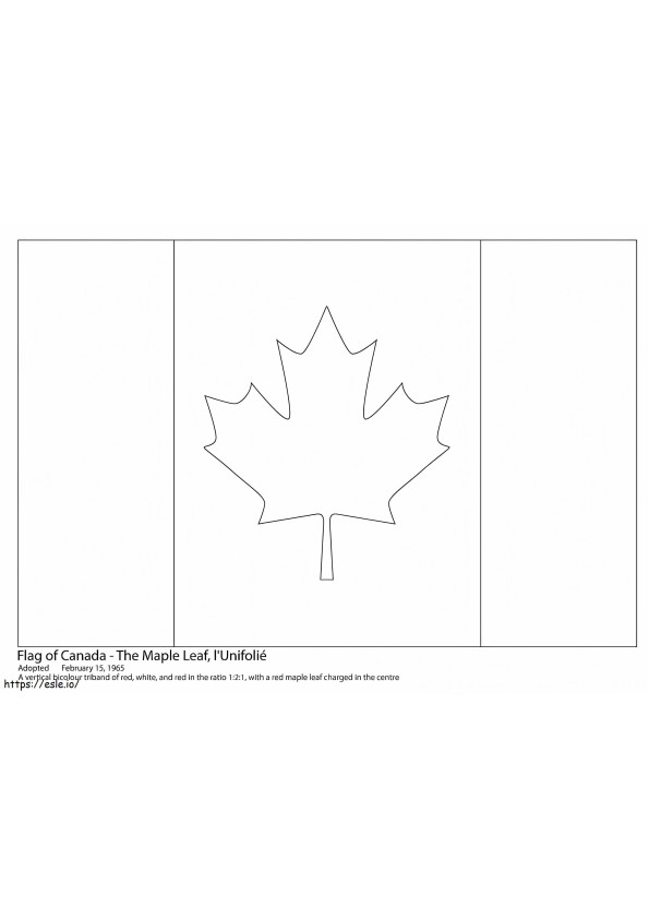 Steagul Canadei de colorat