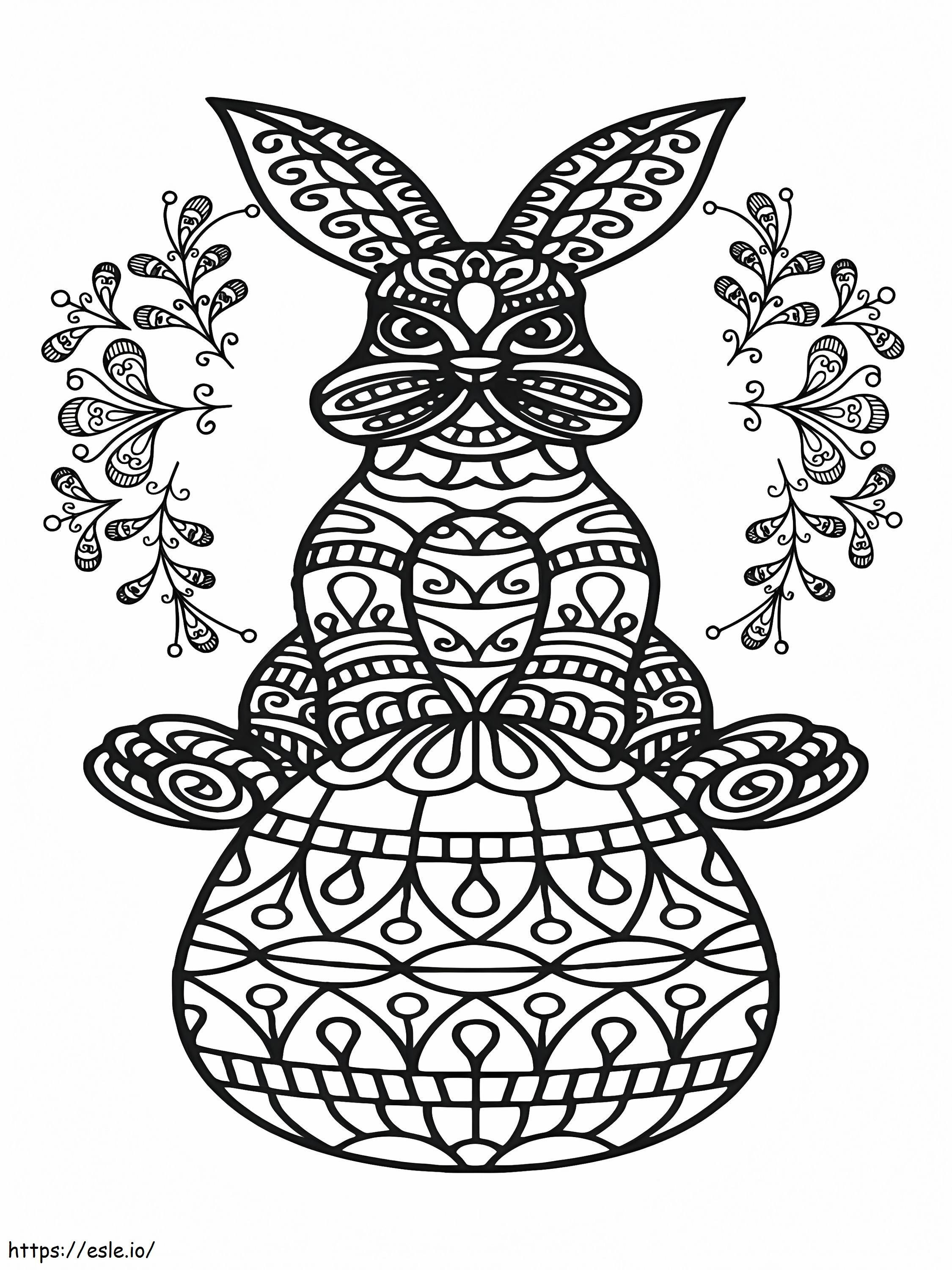Easter Bunny And Egg For Adult coloring page