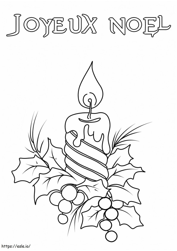 Coloriage Joyeux Noël avec des bougies 728X1024 à imprimer dessin