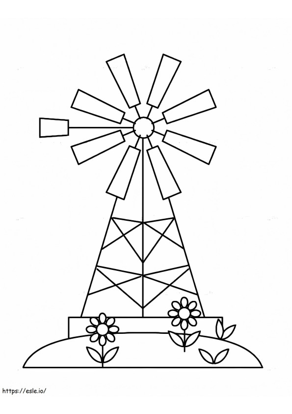 Coloriage Moulin à vent 5 à imprimer dessin