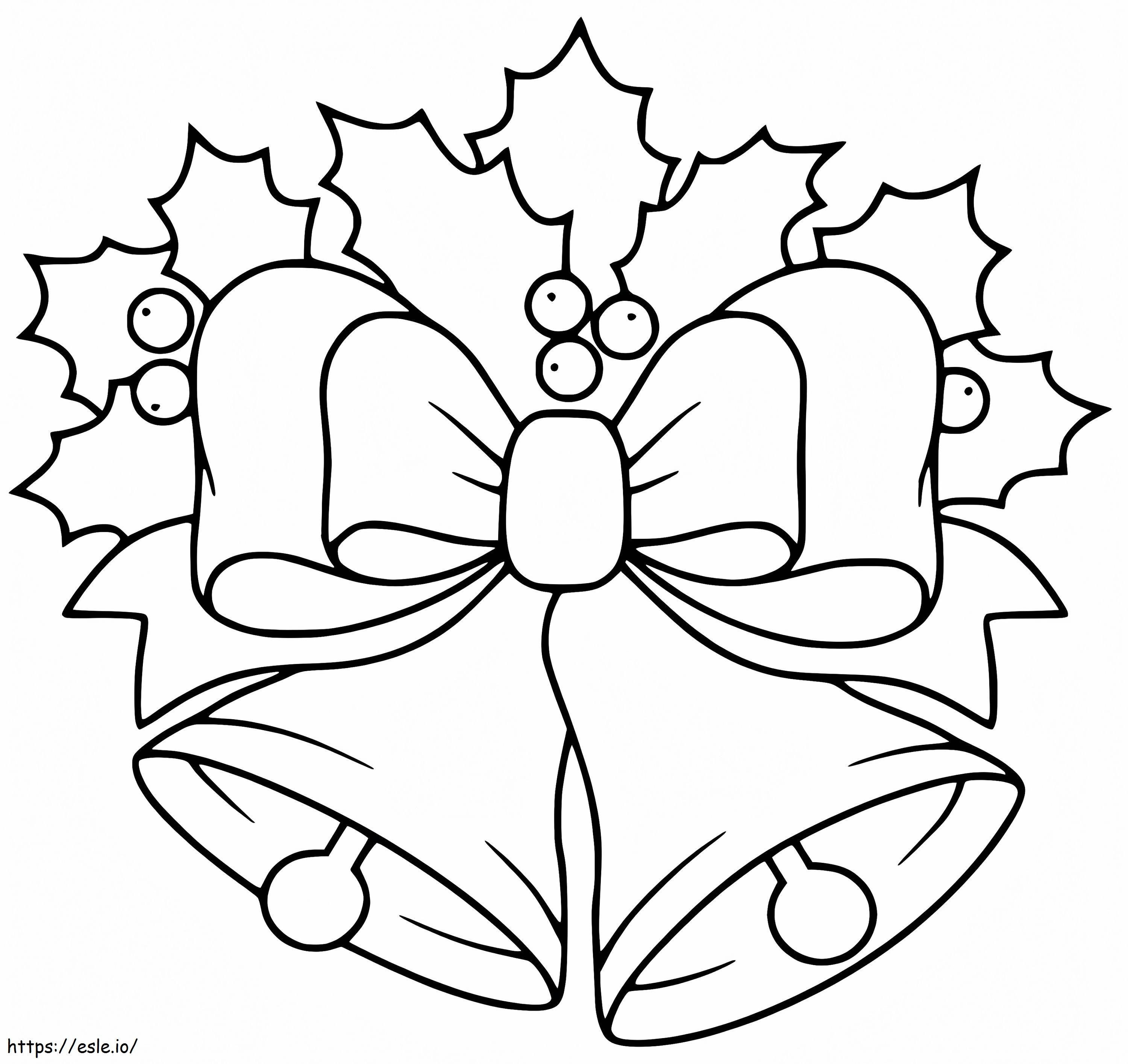 Two Christmas Bells coloring page