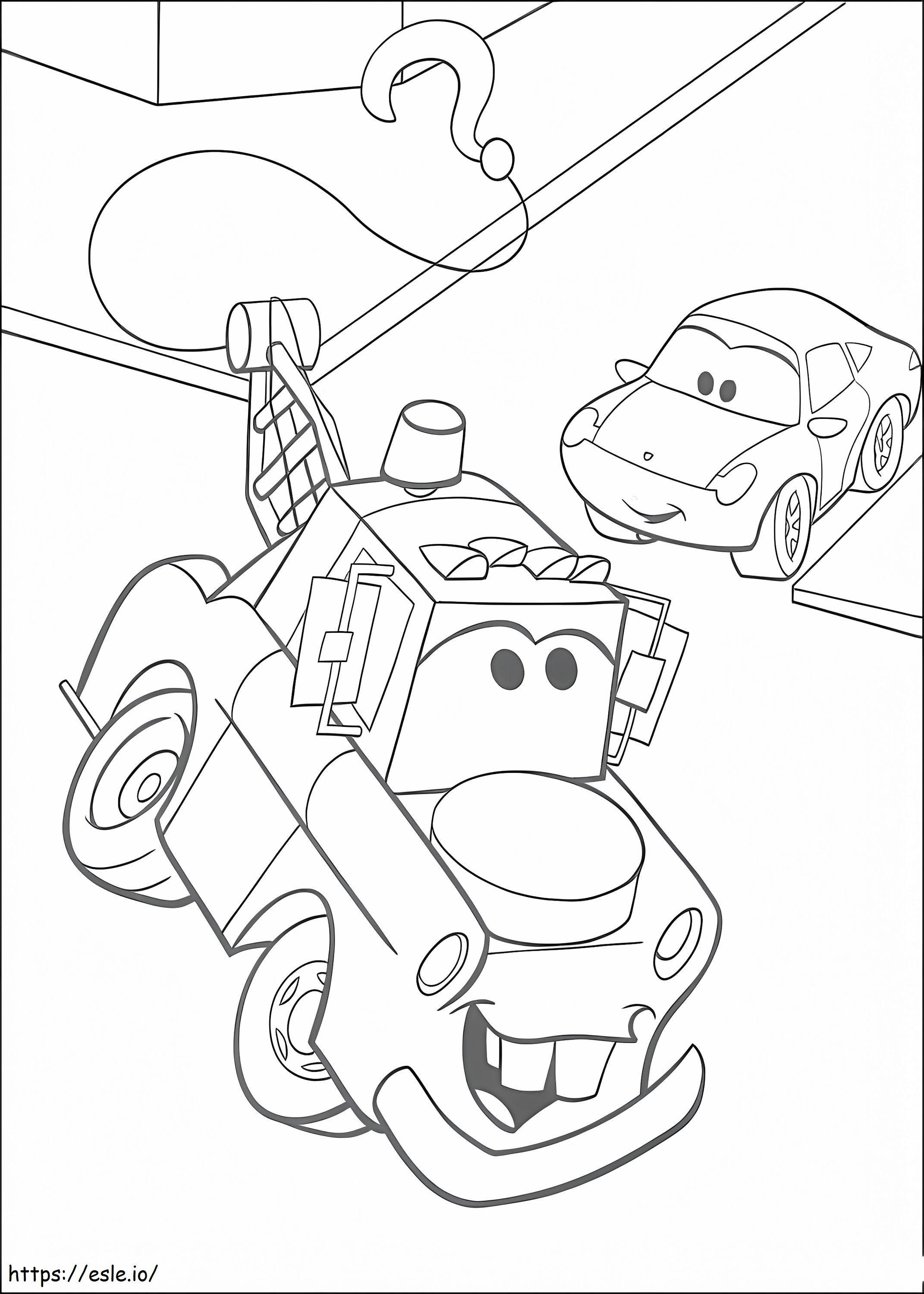 Tow Mater e Sally para colorir