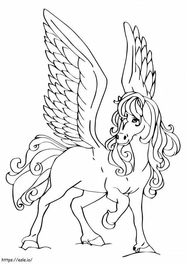 Beautiful Pegasus A4 coloring page