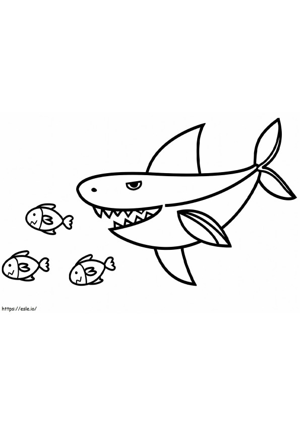 サメ狩りの魚 ぬりえ - 塗り絵