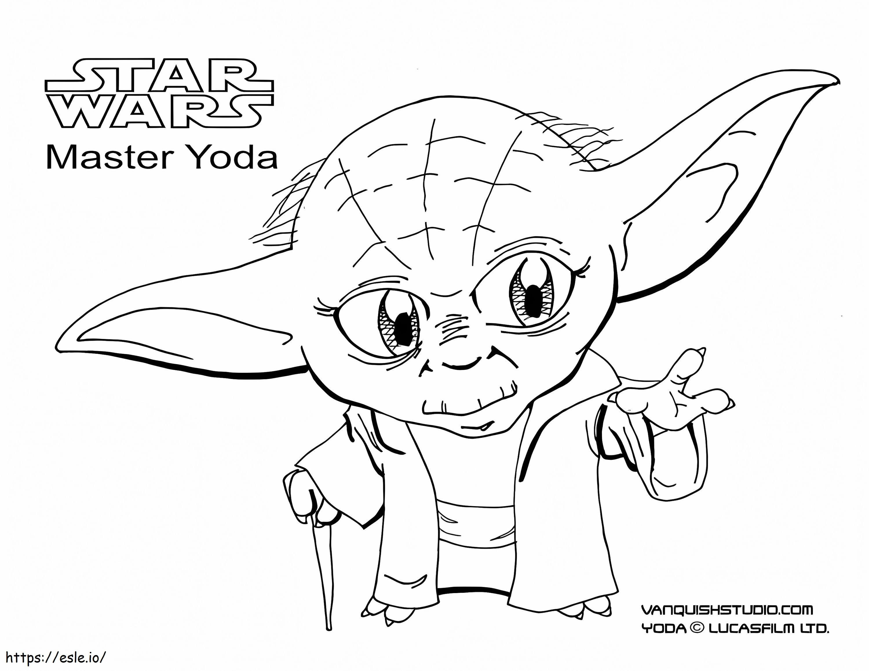 Il vecchio maestro Yoda da colorare