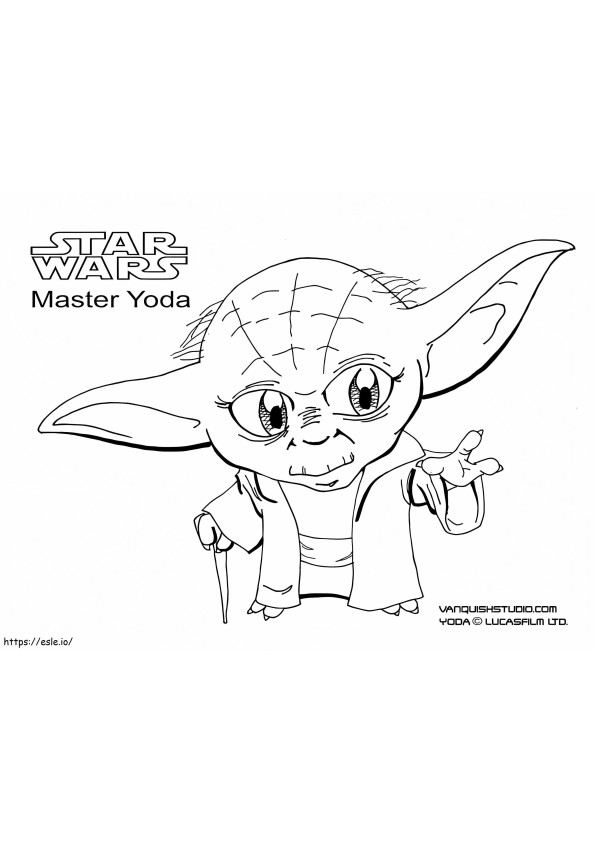 Coloriage Vieux Maître Yoda à imprimer dessin