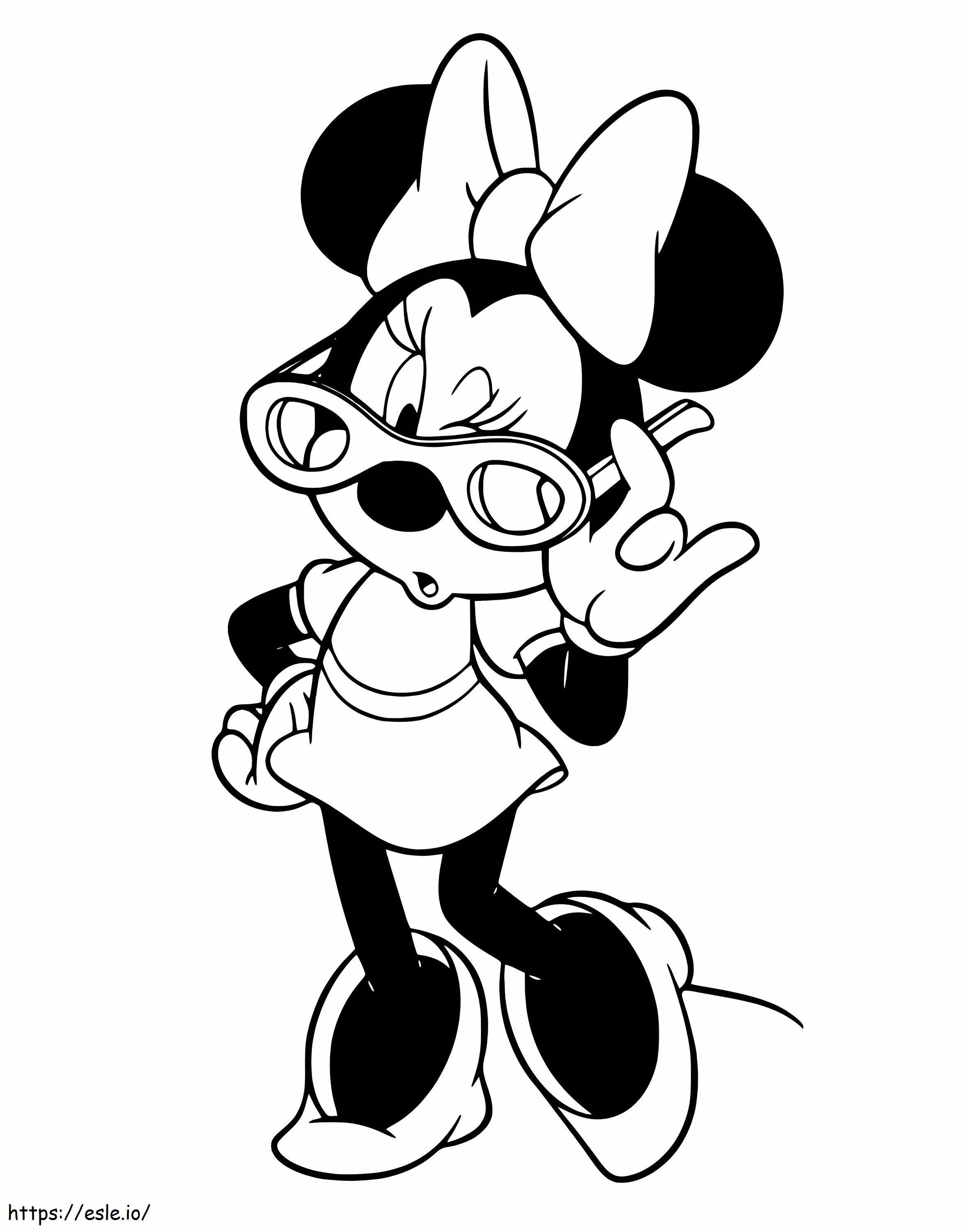 Genial Minnie Mouse para colorear