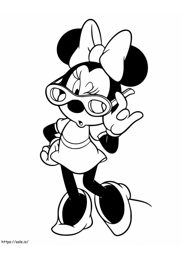 Minnie Mouse yang ramah Gambar Mewarnai