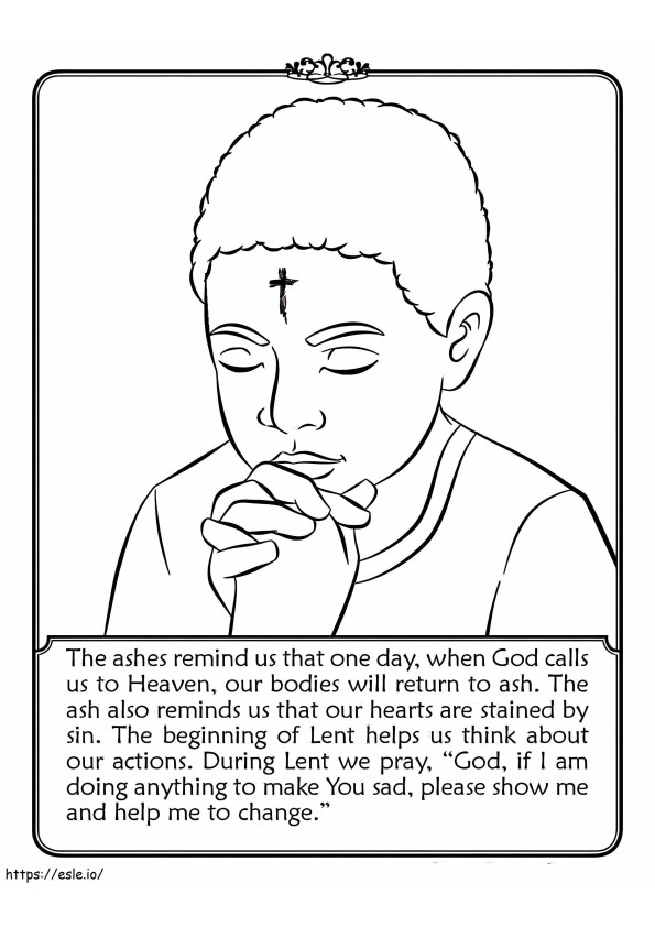Printable Ash Wednesday coloring page