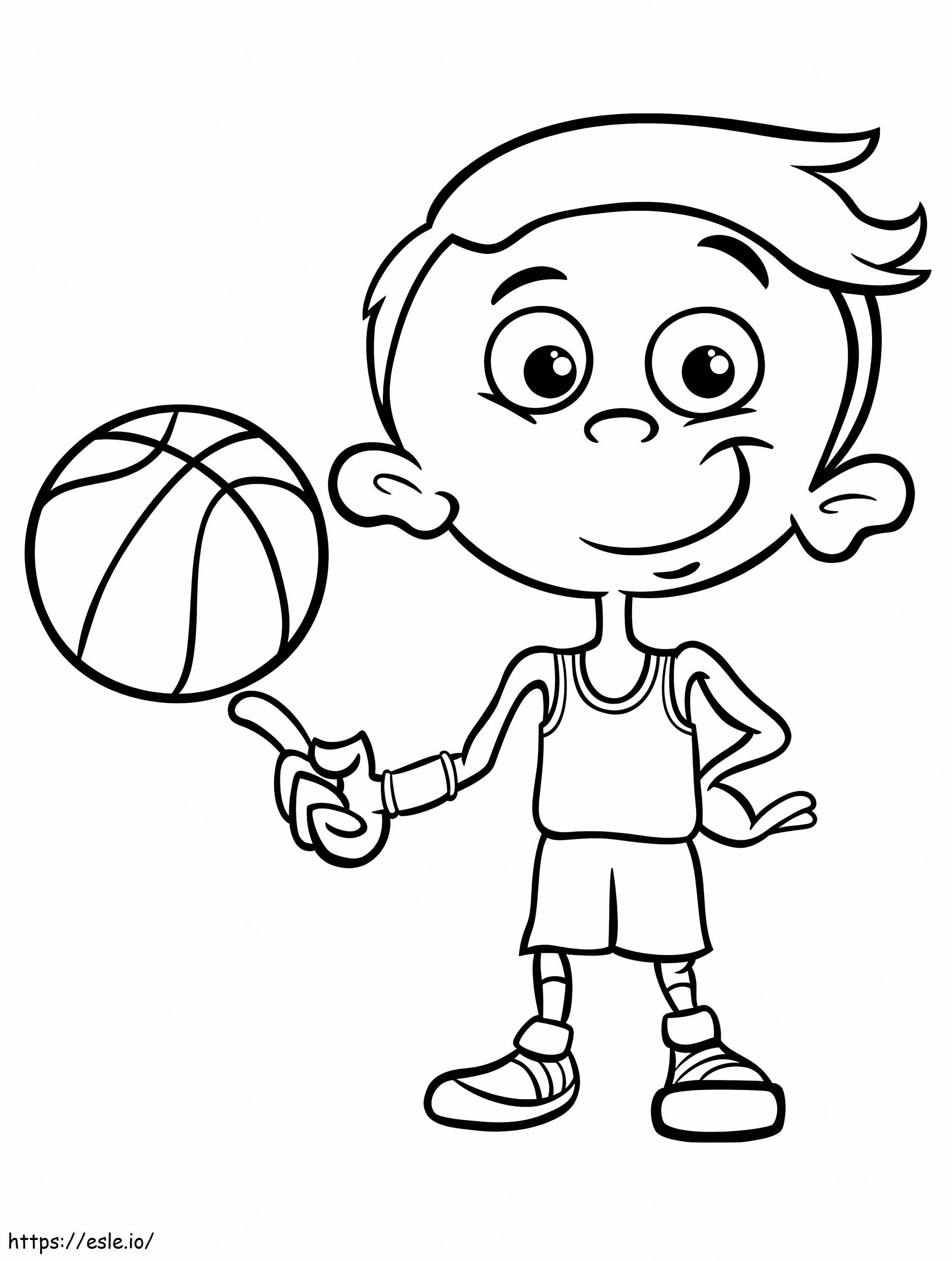 Jongen Basketbalspeler Vector 2973698 kleurplaat kleurplaat