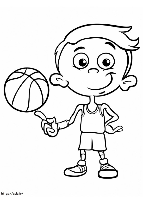Jongen Basketbalspeler Vector 2973698 kleurplaat