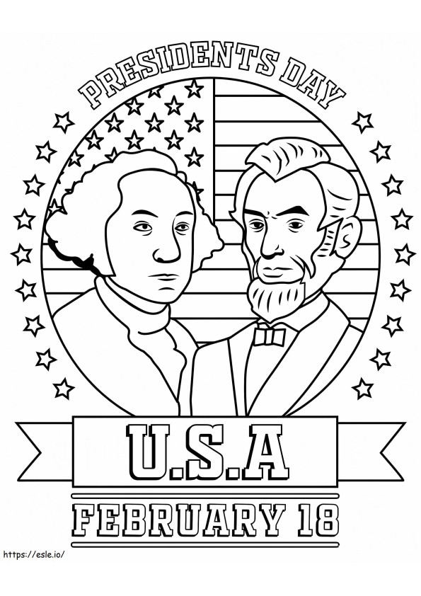 Happy Presidents Day coloring page
