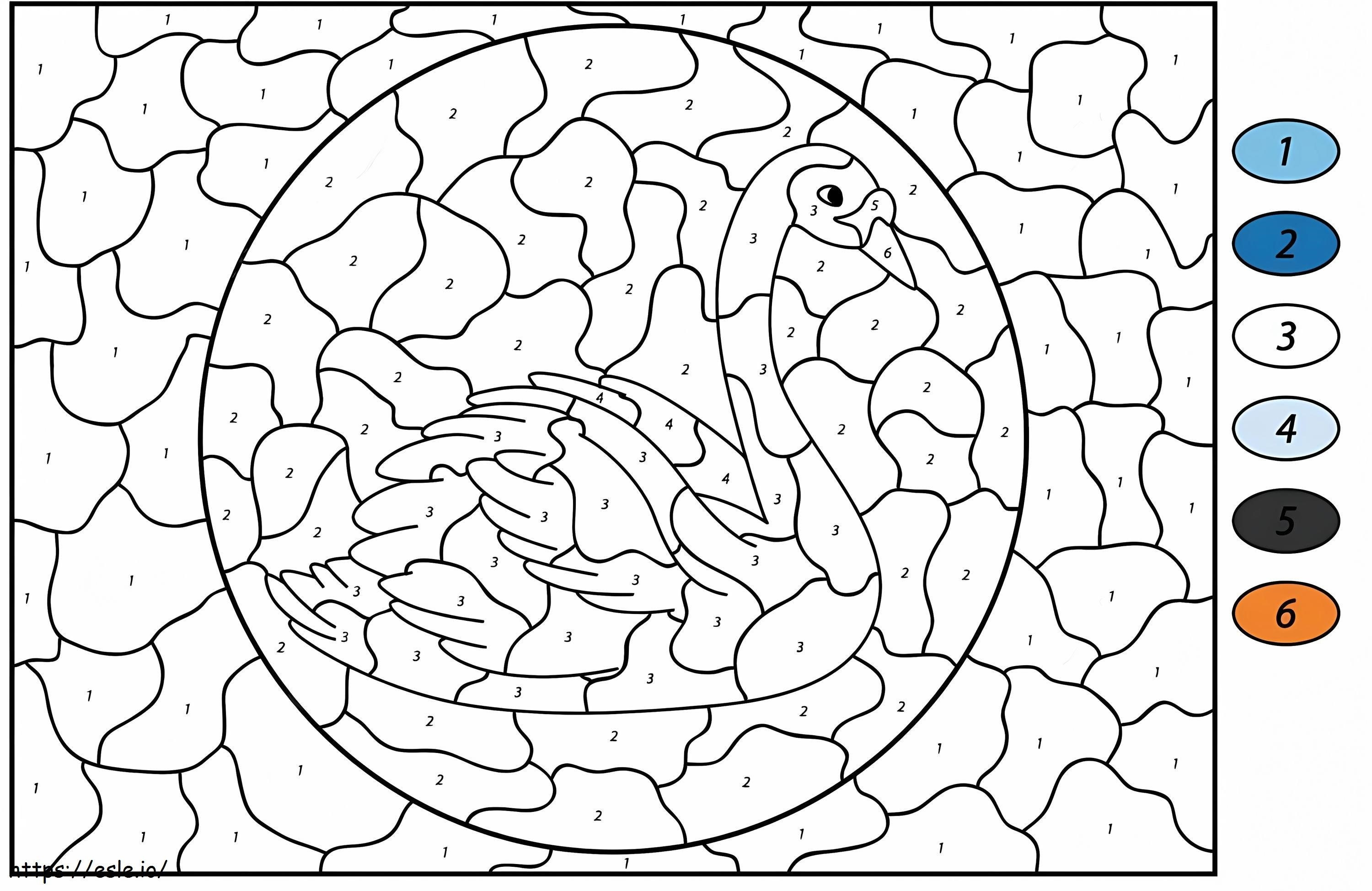 Swan Color By Number coloring page