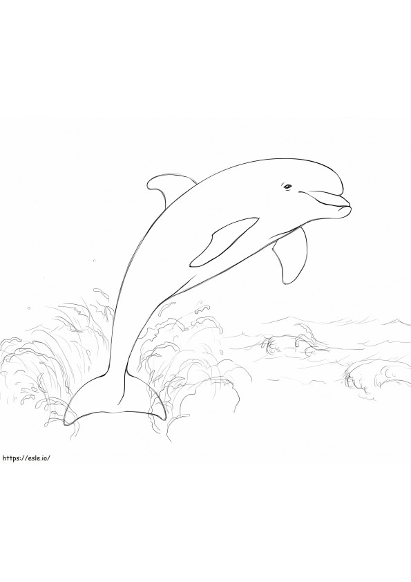 Delfino che salta dall'acqua da colorare