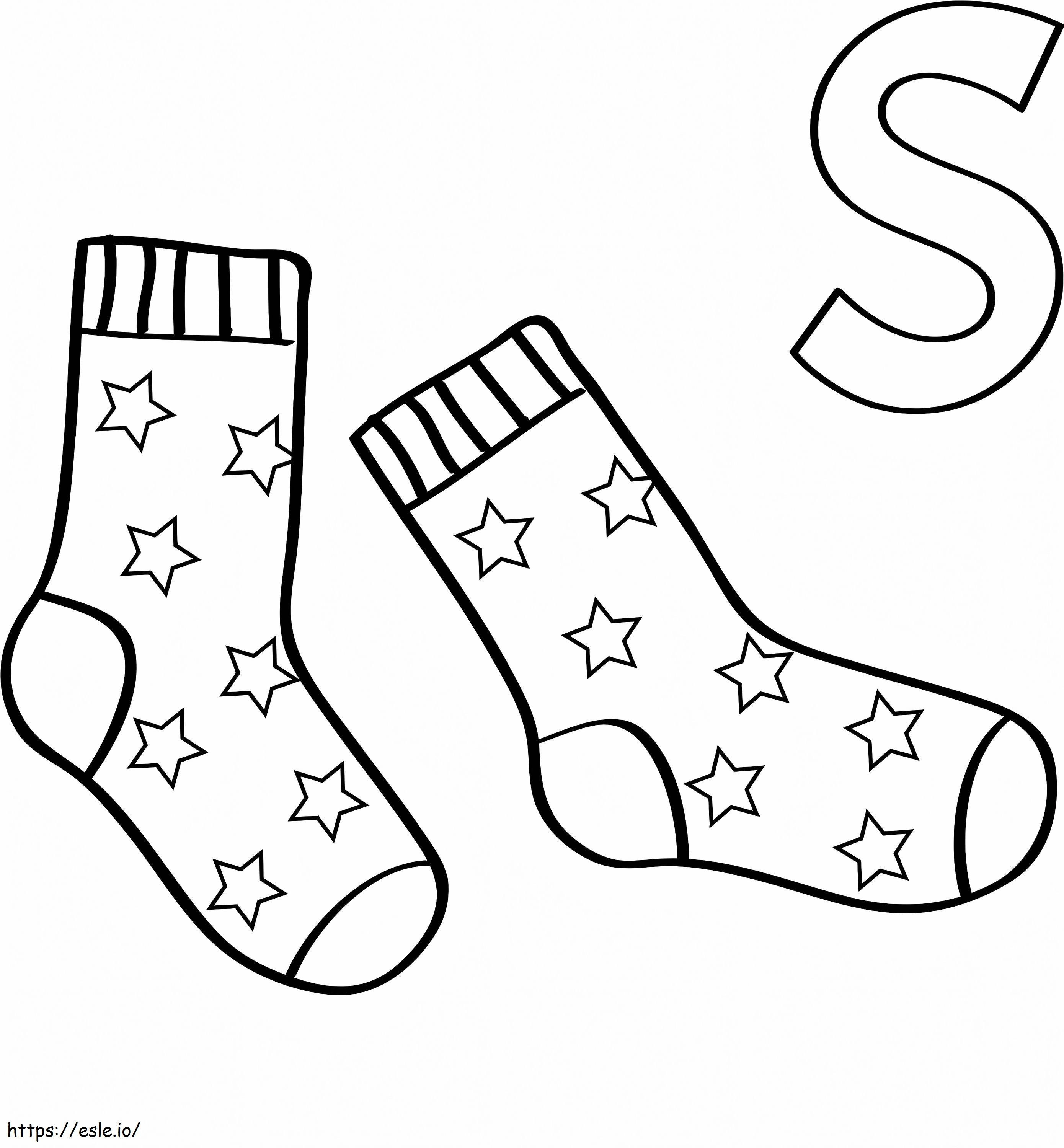 Socks And Letter S coloring page
