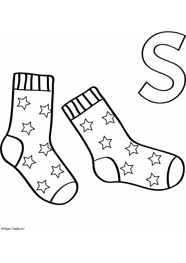 Socken und Buchstabe S ausmalbilder
