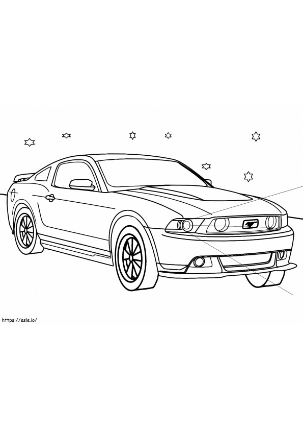Coloriage Mustang dans la nuit à imprimer dessin