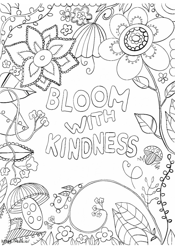 Bloom With Kindness coloring page