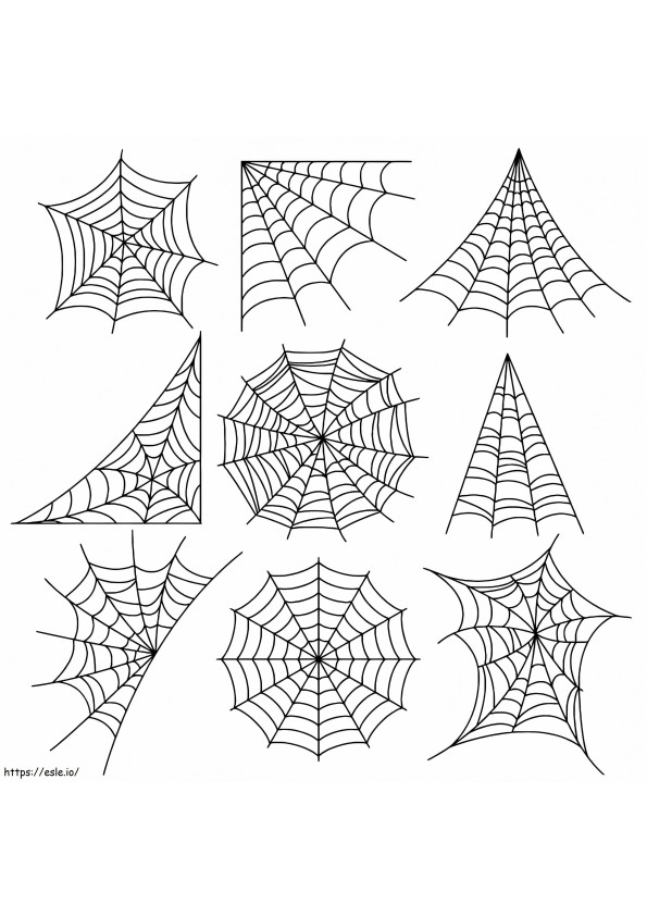 Hämähäkin verkot värityskuva
