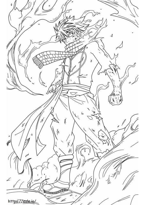 Natsu In Battle coloring page