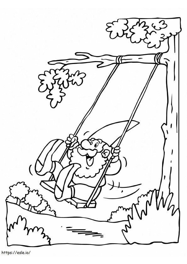 Gnome On A Swing värityskuva