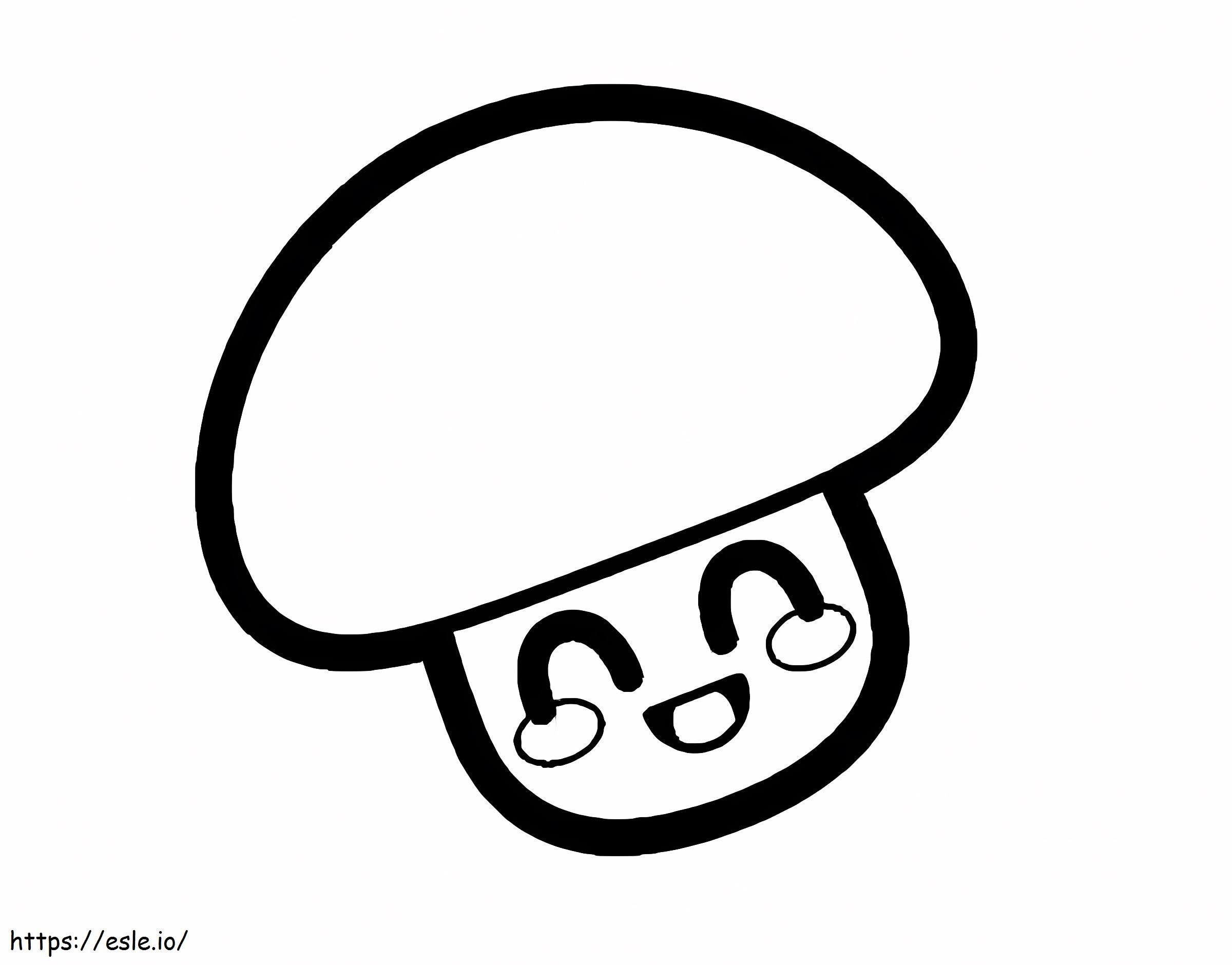 Fun Of Kawaii Mushrooms coloring page