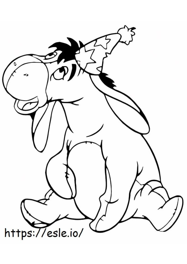 Eeyore With Party Hat coloring page