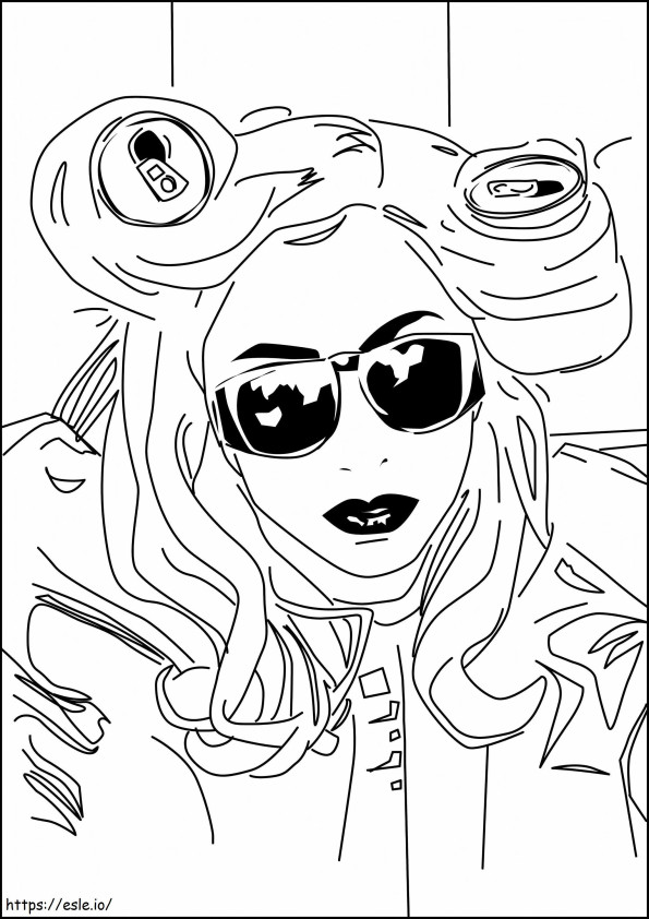 Coloriage Lady Gaga à la mode à imprimer dessin
