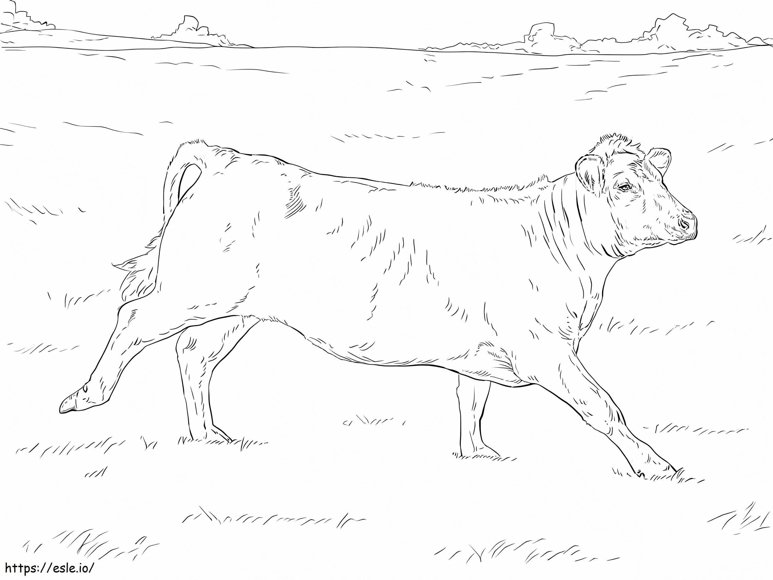 Coloriage Vache qui court à imprimer dessin