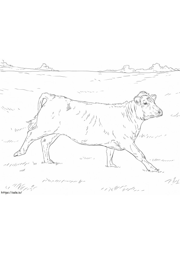 Running Cow coloring page