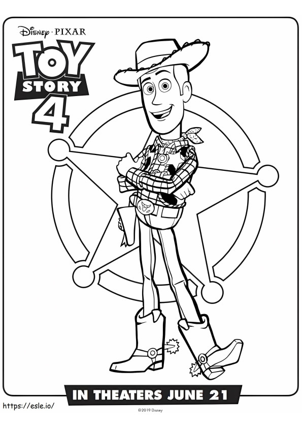 _Woody Toy Story 4 värityskuva