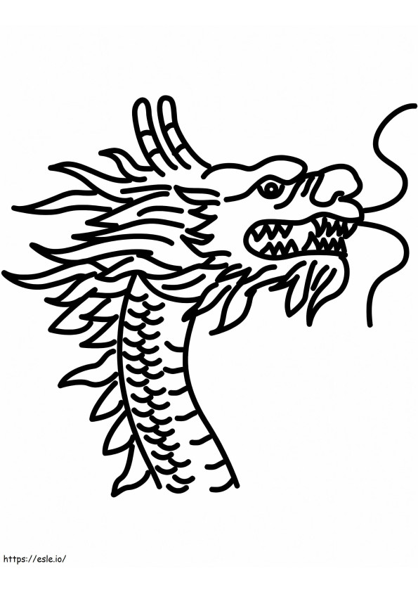 Coloriage Tête de dragon chinois à imprimer dessin