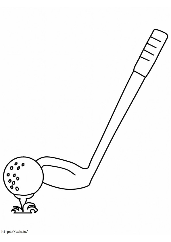 Golf Stick And Ball coloring page