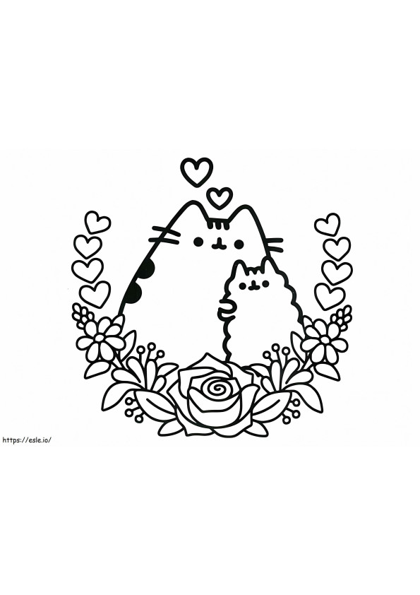 Pusheen With Stormy coloring page
