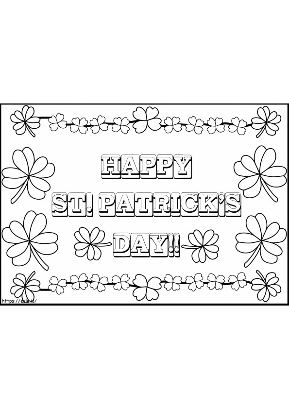 Happy St. Patricks Day 1 coloring page