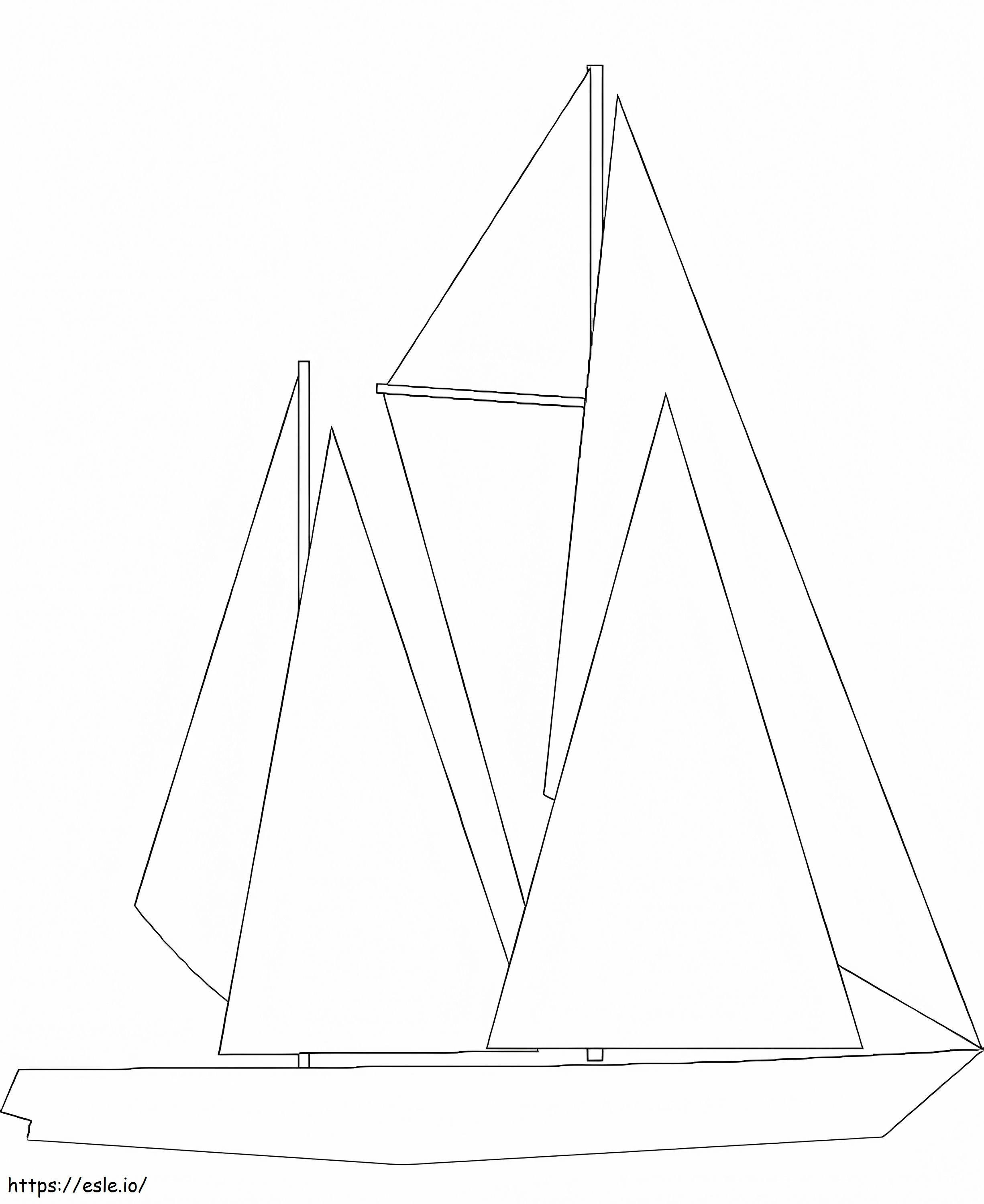 Easy Sailboat coloring page