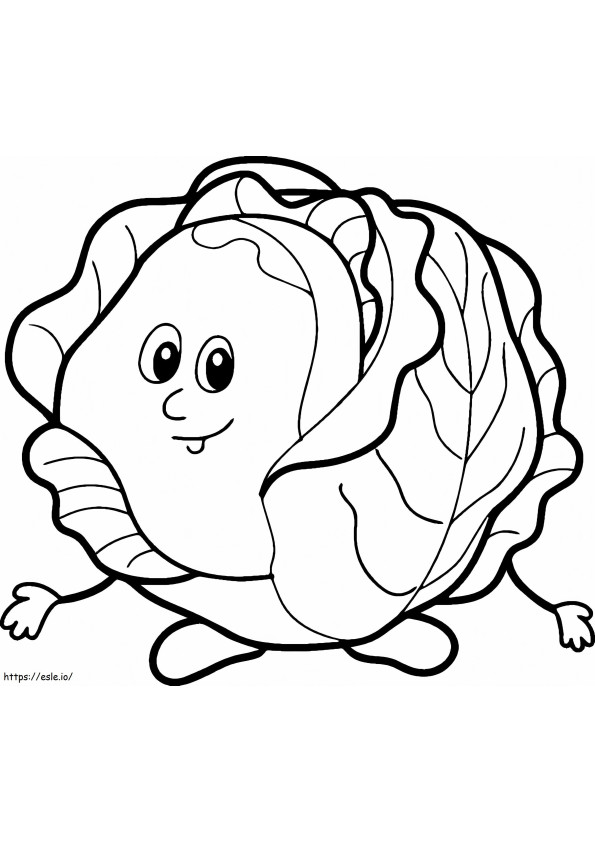 Cartoon Cabbage coloring page