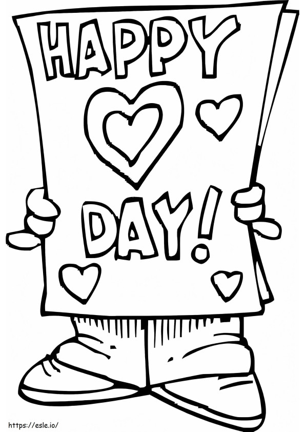 Valentine Card To Color coloring page