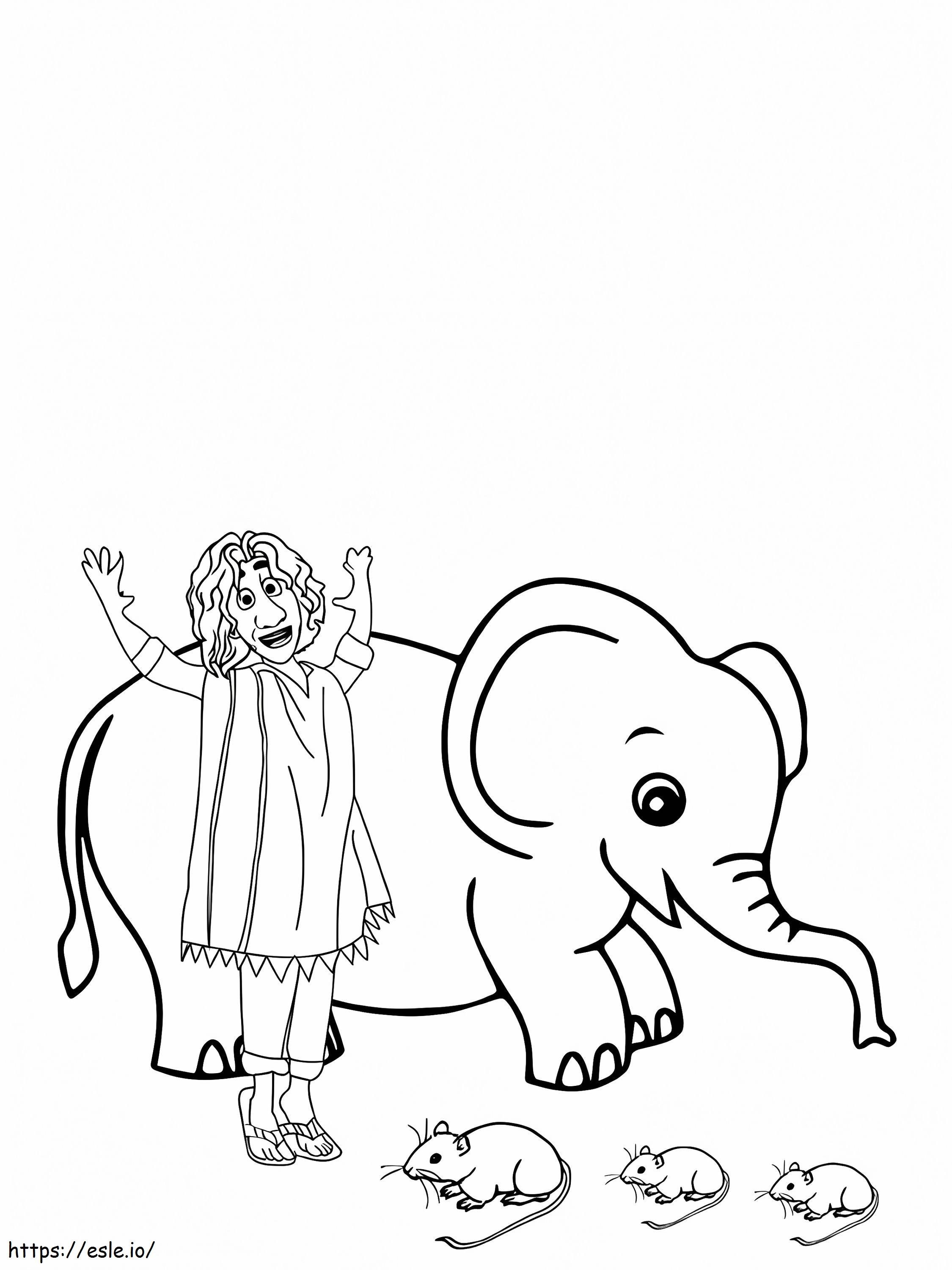 Bruno Madrigal Rats And Elephant Coloring Page