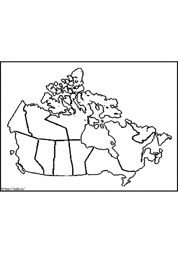 Mapa do Canadá 5 para colorir